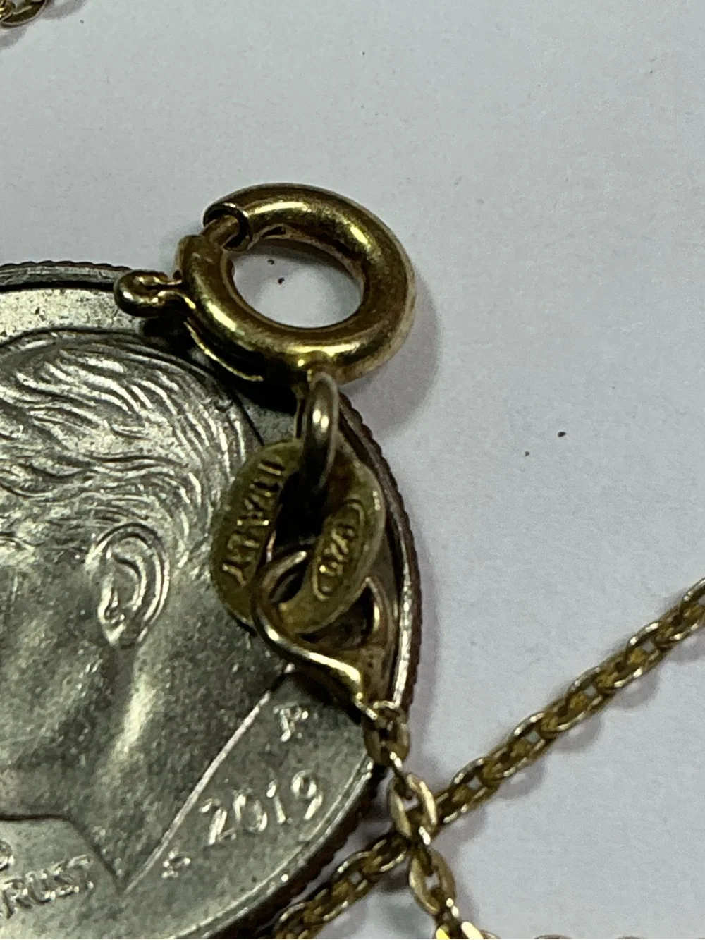 Sterling Silver gold tone flat link necklace / chain. 16 or 18 inches long